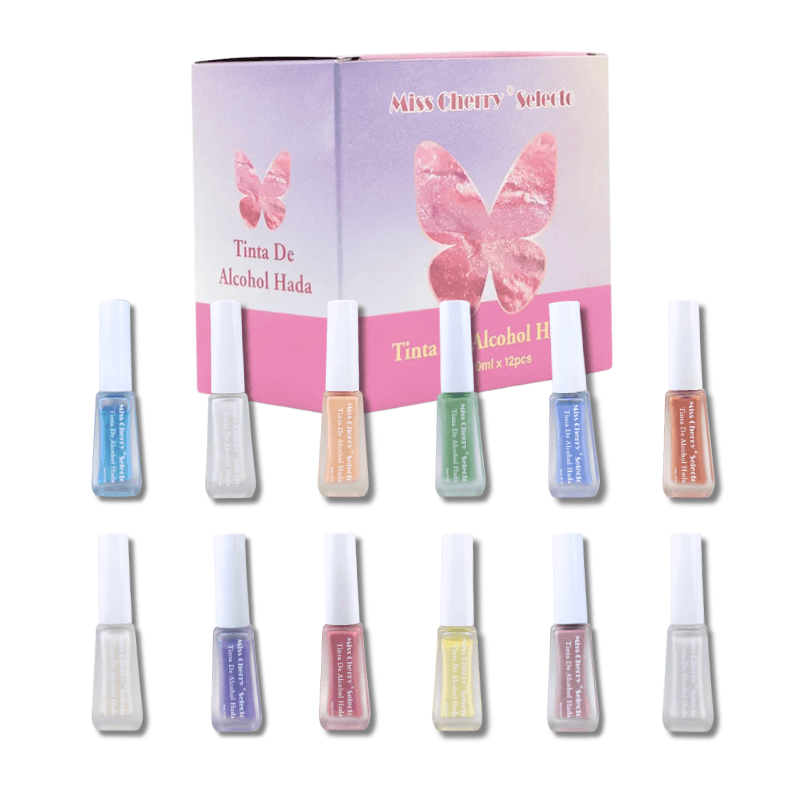 Tintas de Alcohol Hada - Miss Cherry (Set - 12 Piezas)