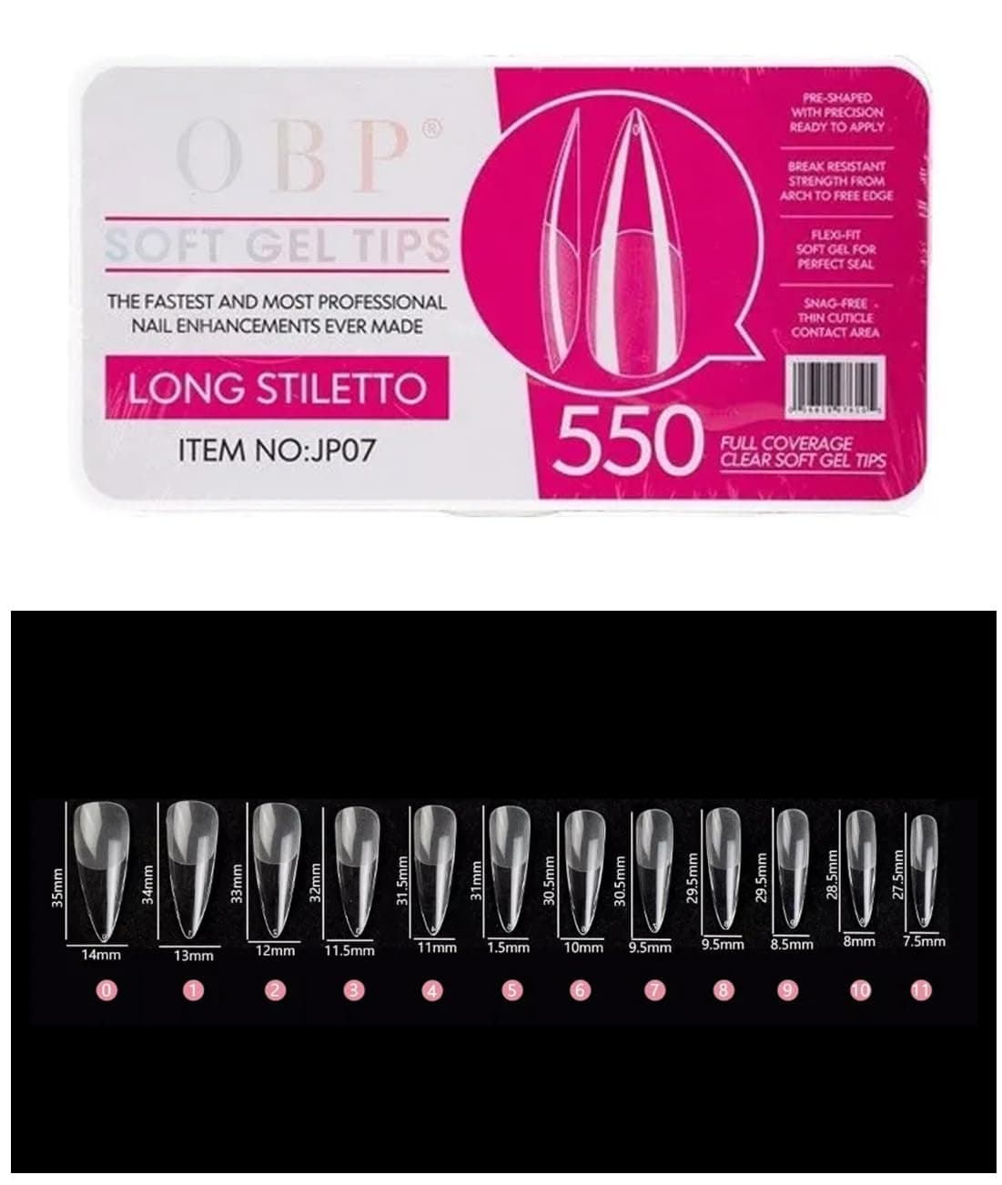Tips OBP Profesional - Long Stiletto