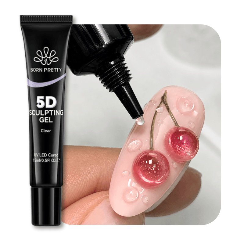 Gel de Relieve Born Pretty 5D Transparente para Nailart
