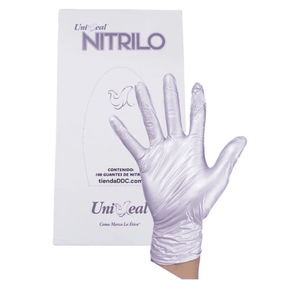 Guantes Nitrilo Uniseal 100 Pzas - Lila Metálico (Mediana)