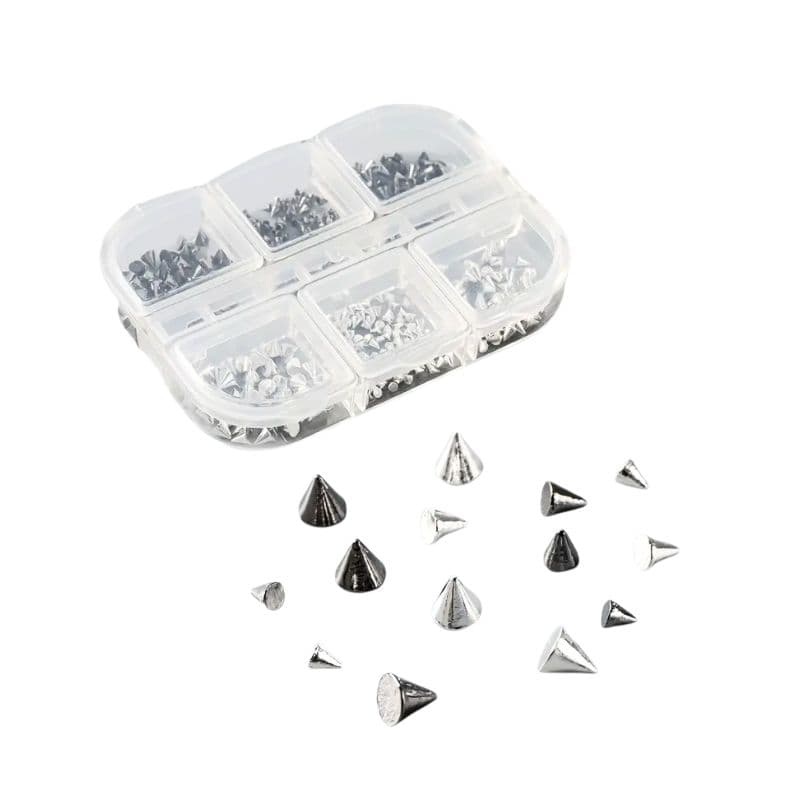 Tachuelas punk plata 30 pzs