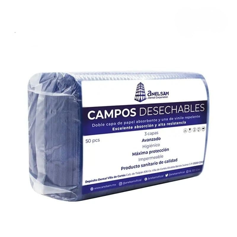 Campos Desechables Anelsam 50 pzas - Azul marino