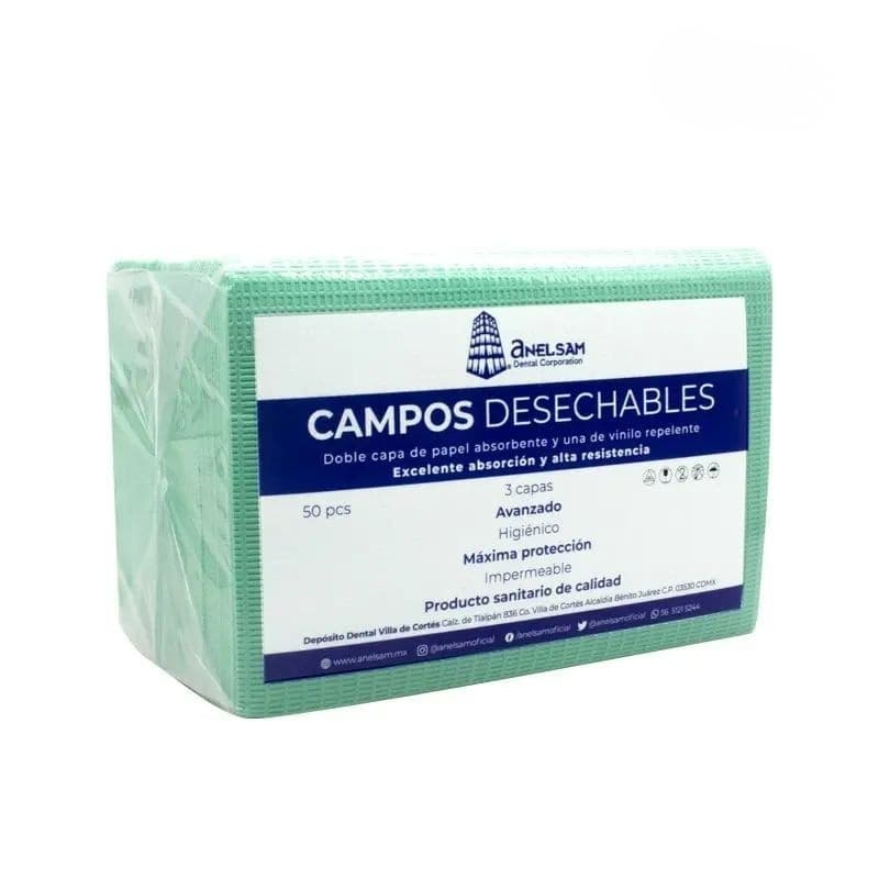 Campos Desechables Anelsam 50 pzas - Verde